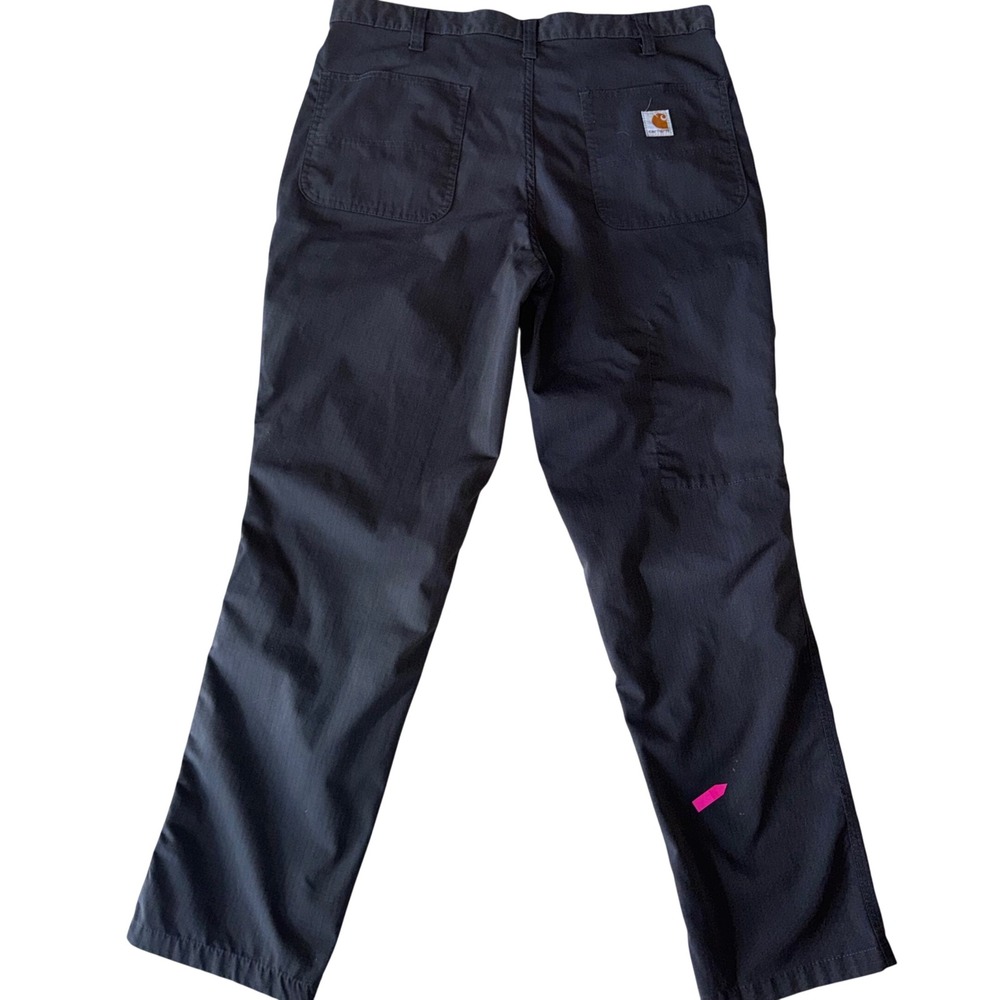 Carhartt Work Pants Men 34x32 Dark Navy Relaxed Fit Ripstop Utility Trousers - Picture 6 of 7